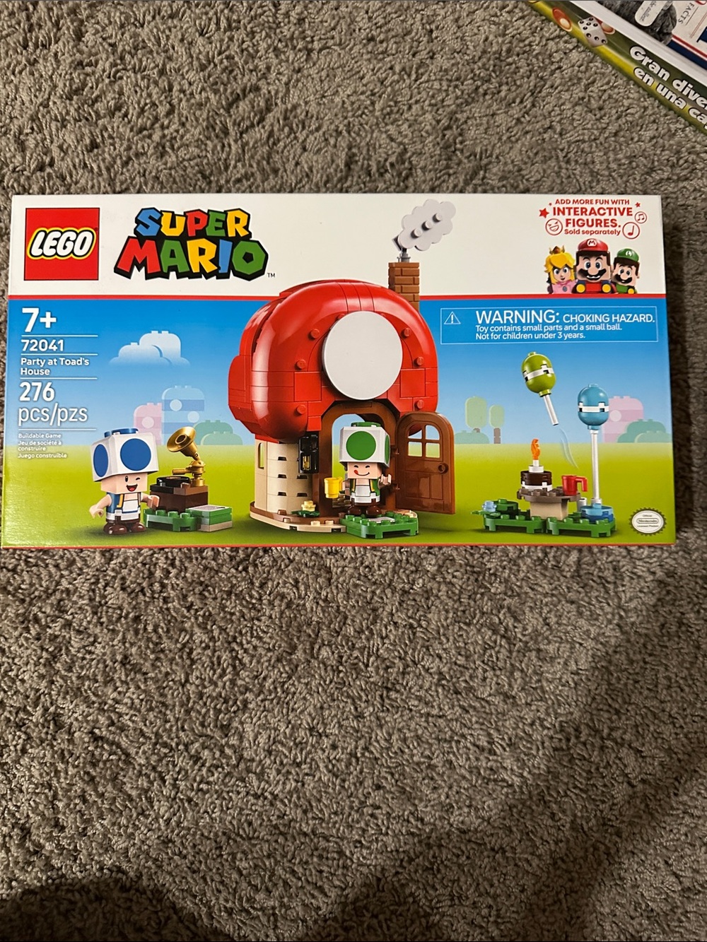 Lego Super Mario Red Mushroom Toad House Playset with Blue and Green Figures